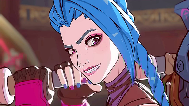 Jinx (Sarah Anne Williams) readies herself for a throwdown in 2XKO (2025), Riot Games