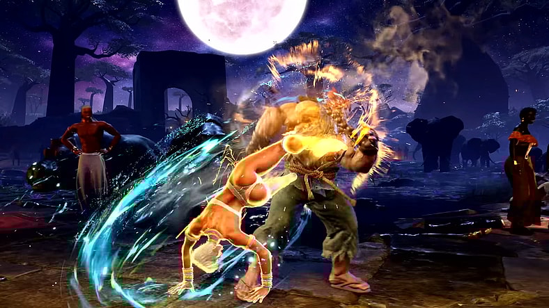 Elena (Saki Fujita) unleashes her capoeira skills upon Akuma (Taketora) in Street Fighter 6 (2023), Capcom