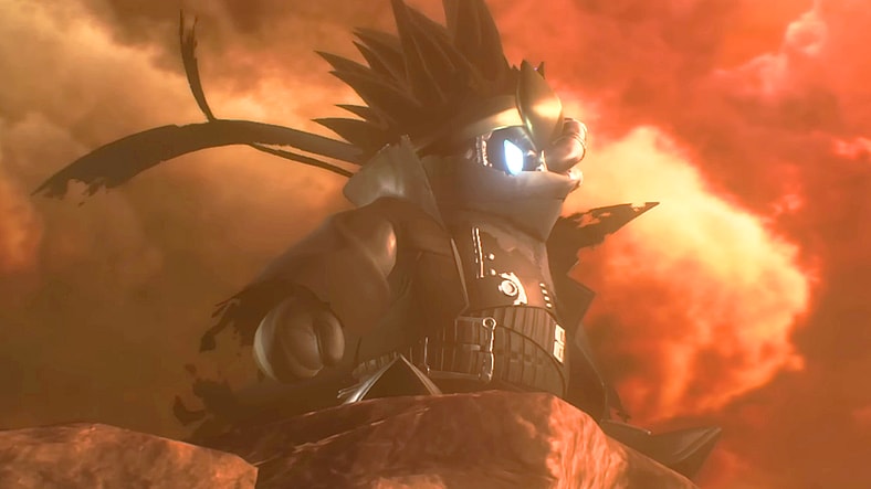 Noir Dedede (N/A) awaits a final showdown with Kirby (Makiko Ōmoto) in Kirby Air Riders (2025), Nintendo