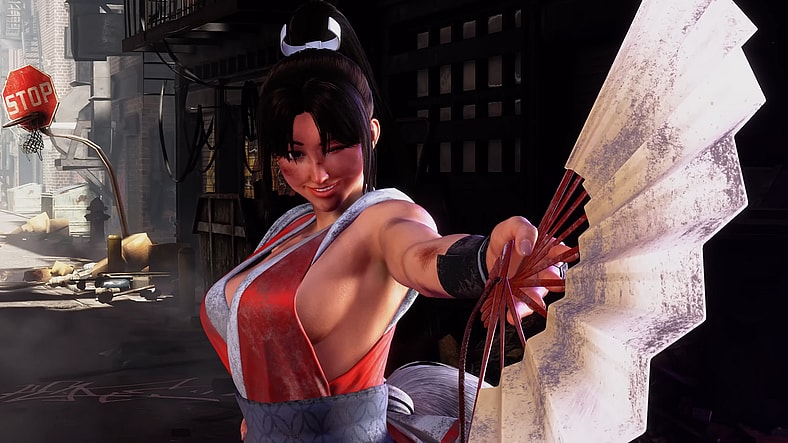 Mai Shianui (Ami Koshimizu) stands victorious after a hard-won battle in Street Fighter 6 (2023), Capcom