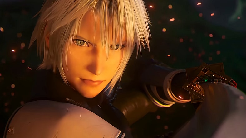 Sephiroth (Yuichiro Umehara) draws his blade for a fight against Glenn (Daiki Hamano) in Final Fantasy VII: Ever Crisis (2023), Square Enix