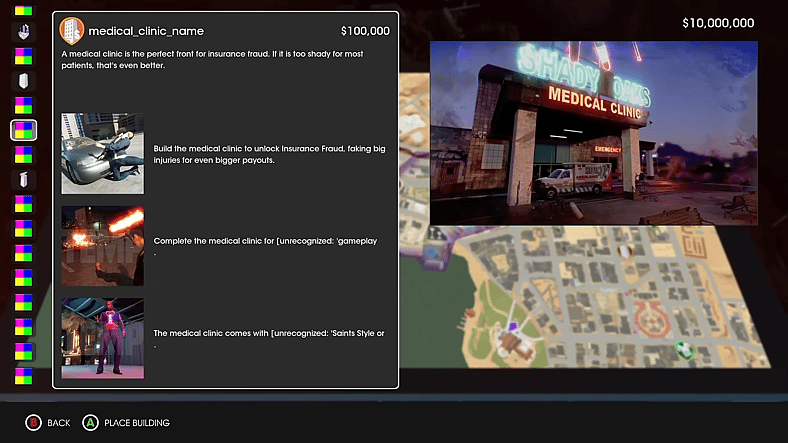 Criminal ventures in the vertical slice in in Saints Row (Unreleased Alpha Build), Deep Silver Volition