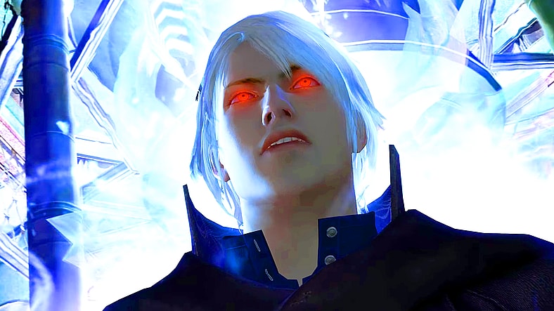 Nero (Johnny Young Bosch) embraces the truth of his bloodline in Devil May Cry 4 (2008) Capcom