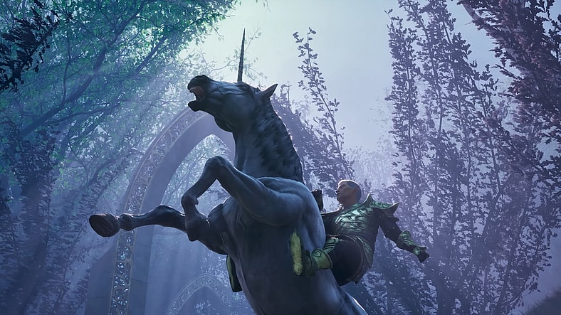 The Hero of Kvatch tames a unicorn in The Elder Scrolls IV: Oblivion Remastered (2025), Bethesda Softworks
