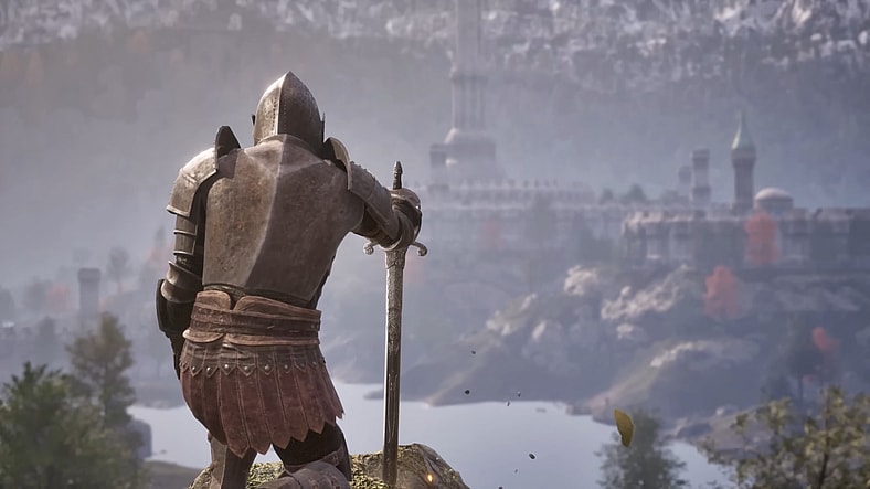 The Hero of Kvatch steels himself to avenge the Emperor's (Patrick Stewart) death in The Elder Scrolls IV: Oblivion Remastered (2025), Bethesda Softworks