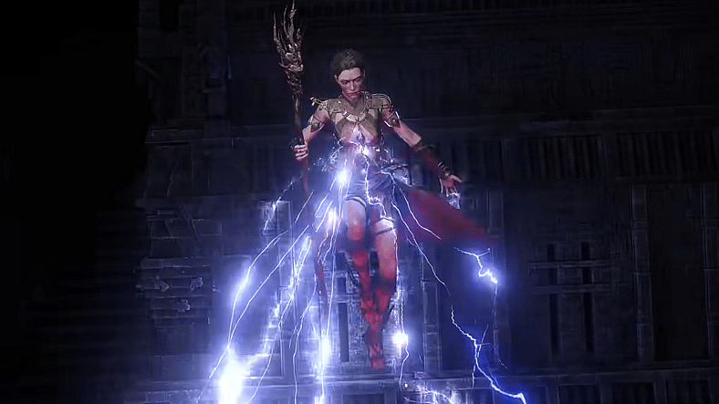 A Sorceress unleashes her lightning in Path of Exile II (2025), Grinding Gear Games