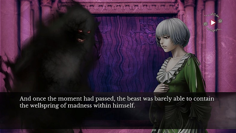 The Beast threatens to overtake The White-Haired Girl in The House in Fata Morgana (2012), NOVECT