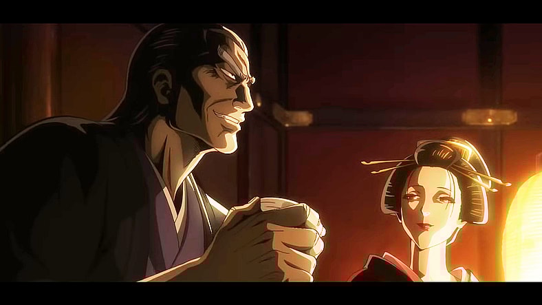 Night King Housen (Banjou Ginga) plots his next move in the announcement teaser for New Gintama The Movie: Yoshiwara in Flames (2026), BN Pictures