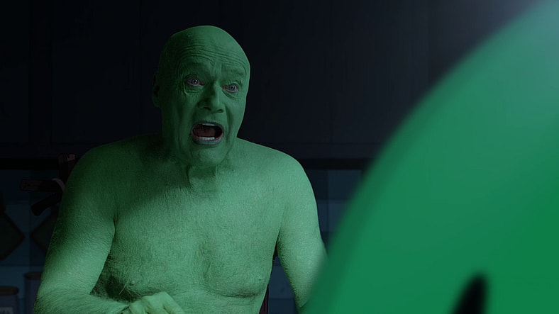 Mr. Frog (Michael Cusack) receives a stern talking-to from his father (Creed Bratton) in Smiling Friends Season 3 Episode 2 "Le Voyage Incroyable de Monsieur Grenouille" (2025), Adult Swim