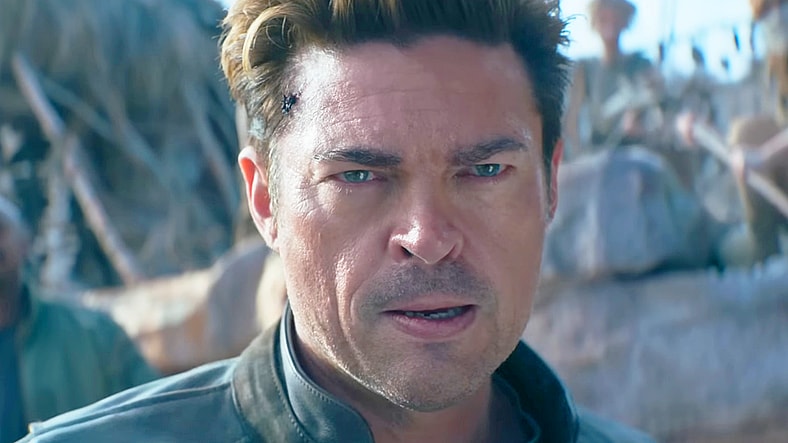 Johnny Cage (Karl Urban) prepares to enter his first round of the eponymous tournament in Mortal Kombat II (2025), Warner Bros. Entertainment