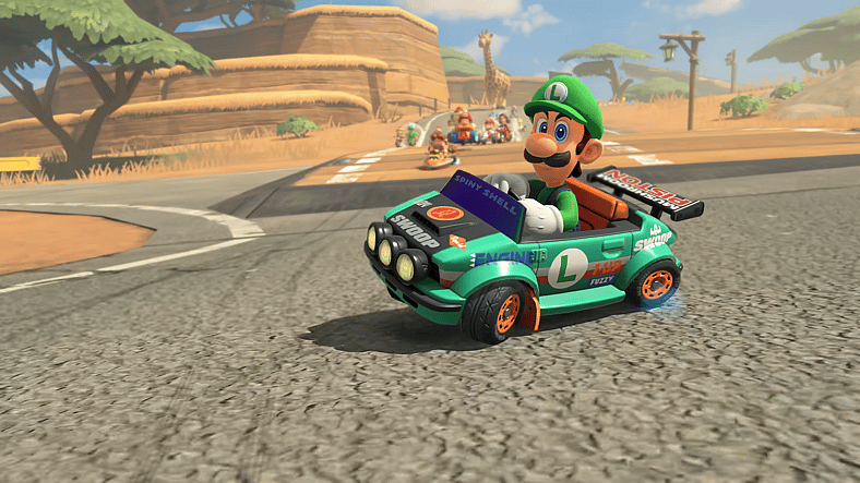 Luigi drifting in Mario Kart World (2025)