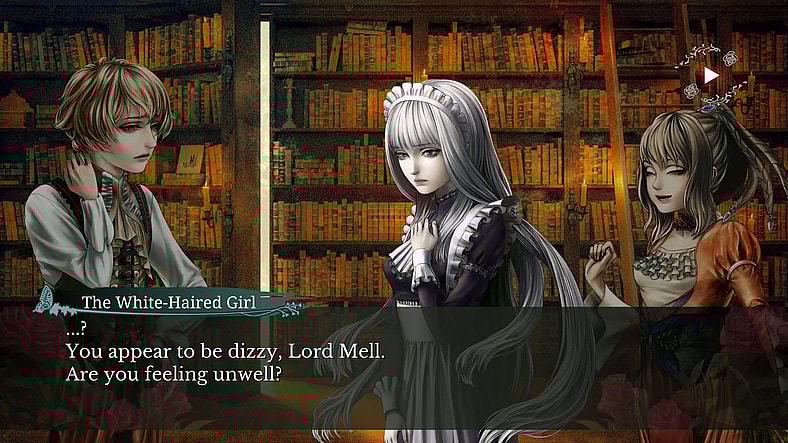 The White-Haired Girl checks in on Mell in The House in Fata Morgana (2012), NOVECT