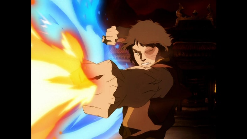 Zuko (Dante Basco) confronts his sister Azula (Grey Griffin) in Avatar: The Last Airbender Season 3 Episode 21 "Sozin's Comet, Part 4" Avatar Aang" (2008), Nickelodeon