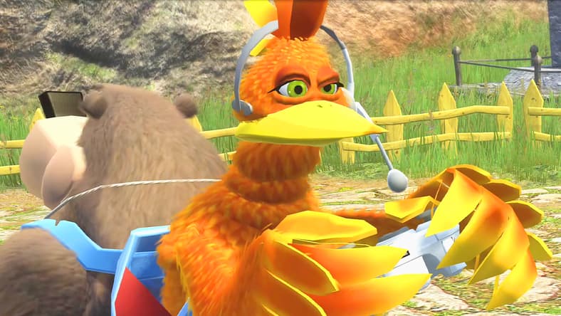 Kazooie (Chris Sutherland) goes achievement hunting in Banjo-Kazooie: Nuts and Bolts (2008), Rare