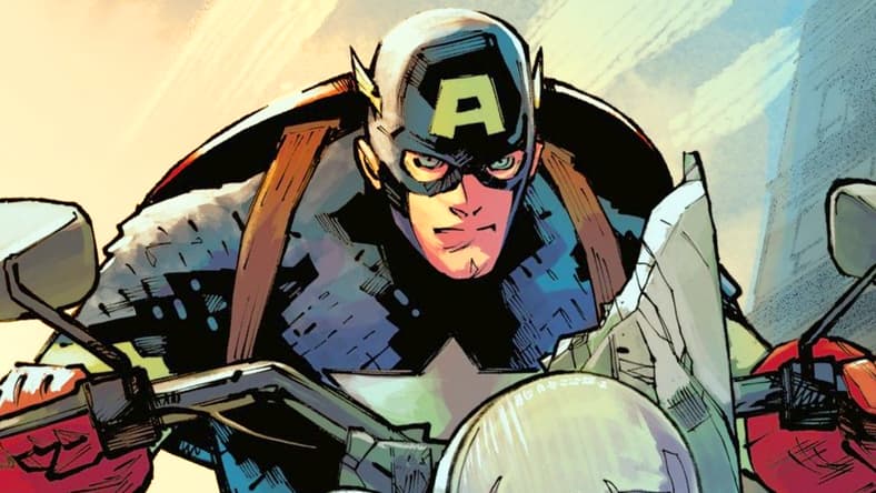 Steve Rogers leaps into action to stop a reported attack on the United Nations building in Captain America Vol. 12 #1 "Our Secret Wars, Part One" (2025), Marvel Comics. Words by Chip Zdarsky, art by Valerio Schiti, Frank Martin, and Joe Caramagna.