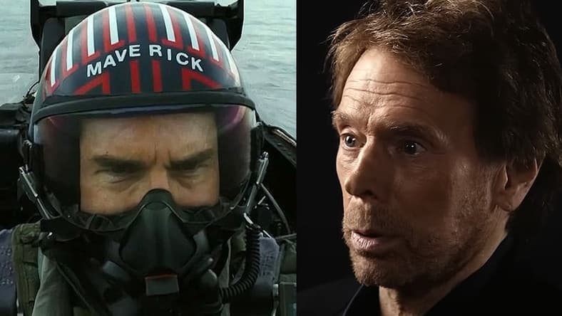 Split image of Tom Cruise and Jerry Bruckheimer