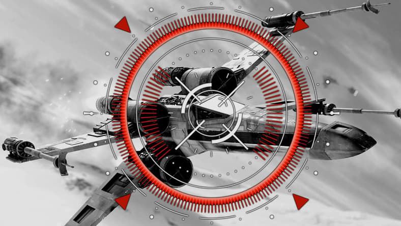 An X-Wing under target lock, LucasArts