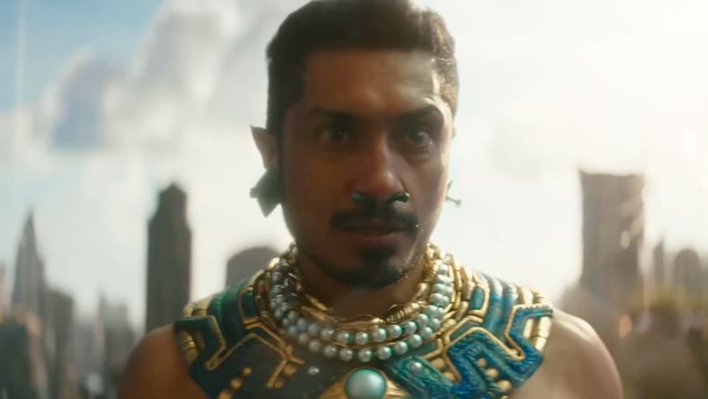 Namor (Tenoch Huerta) taunts Queen Ramonda (Angela Bassett) in Black Panther: Wakanda Forever (2022), Marvel Entertainment via YouTube