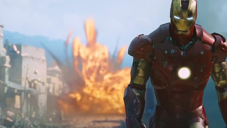 Tony Stark blows up a tank in 'Iron Man' (2008), Paramount Pictures