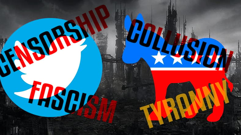 Custom image of Twitter and the Democratic Party logo