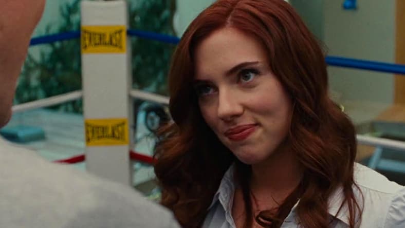 Black Widow (Scarlett Johansson) enters the ring in Iron Man 2 (2010), Marvel Entertainment via Blu-ray