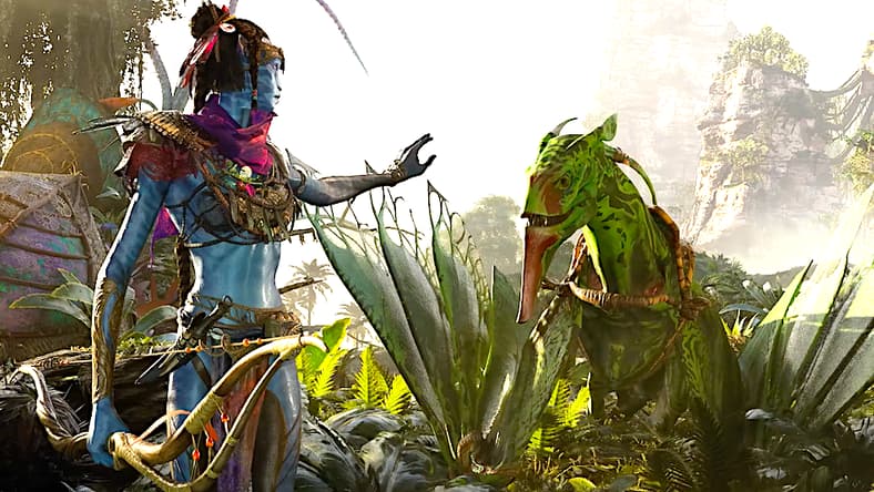 A Na'vi warrior tames a Forest Banshee via Avatar: Frontiers of Pandora (2023), Ubisoft