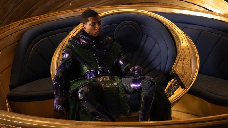 Jonathan Majors as Kang The Conqueror in Marvel Studios' ANT-MAN AND THE WASP: QUANTUMANIA. Photo by Jay Maidment. © 2022 MARVEL.
