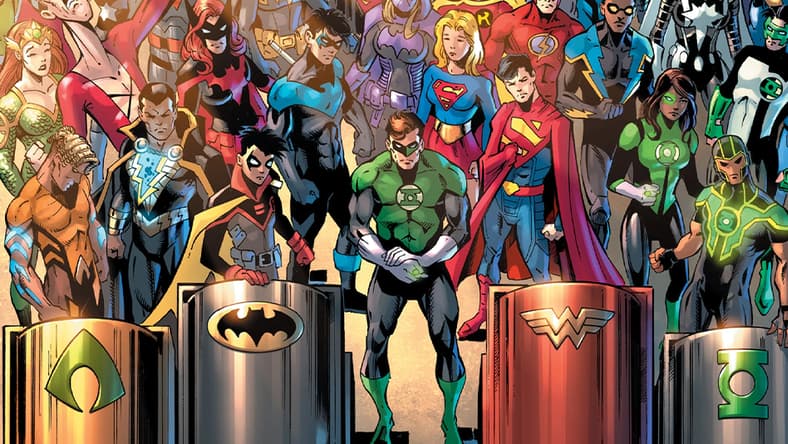 The DC Universe pays their respect to the fallen Justice League on Dan Jurgens' variant cover for Justice League Vol. 4 #75 "Death of the Justice League" (2022), DC.