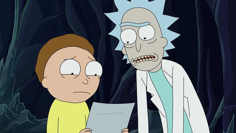 Rick and Morty (Justin Roiland) are unsure of their directions in Rick and Morty Season 5 Episode 4 "Rickdependence Spray" (2021), Adult Swim