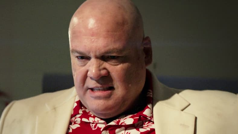 Wilson Fisk (Vincent D'onofrio) hunts down Kate Bishop (Hailee Steinfeld) in Hawkeye Season 1 Episode 6 "So This Is Christmas?" (2021), Marvel Entertainment
