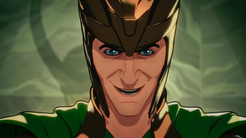 Loki (Tom Hiddleston) takes control of the Earth in What If...? Season 1 Episode 3 "...the World Lost Its Mightiest Heroes" (2021), Marvel Entertainment