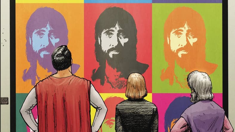 Artwork mocking Jesus Christ and Christianity.
