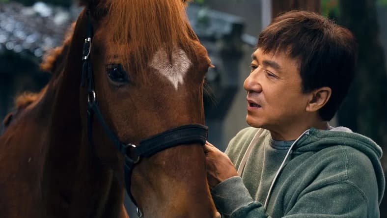 Luo Zhilong (Jackie Chan) and his horse Red Hare in Well Go USA's Ride On.