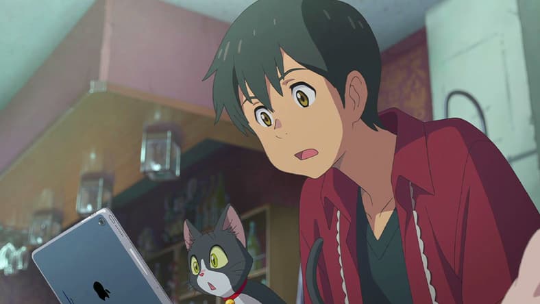 Hodaka Morishima (Kotaro Daigo) and Ame make a shocking discovery in Weathering with You (2019), Toho Co. Ltd.