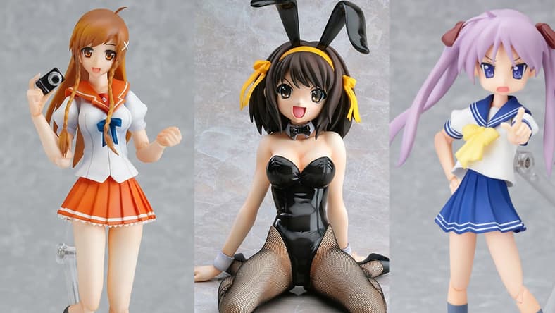 Mirai Suenaga, Haruhi Suzumiya and Kagami Hiiragi figures from Good Smile Inc.