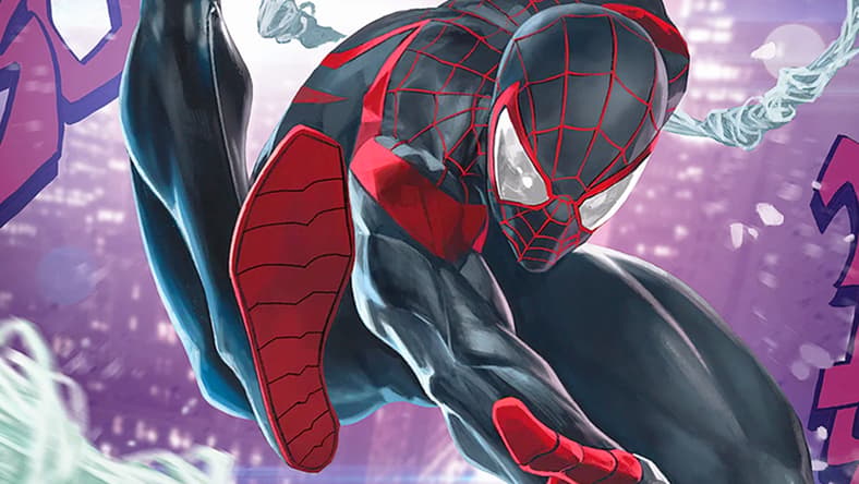 Miles Morales hits the streets on Skan Srisuwan's Sanctum Santorum Comics & Oddities variant cover for Miles Morales: Spider-Man Vol. 1 #19 (2020), Marvel Comics