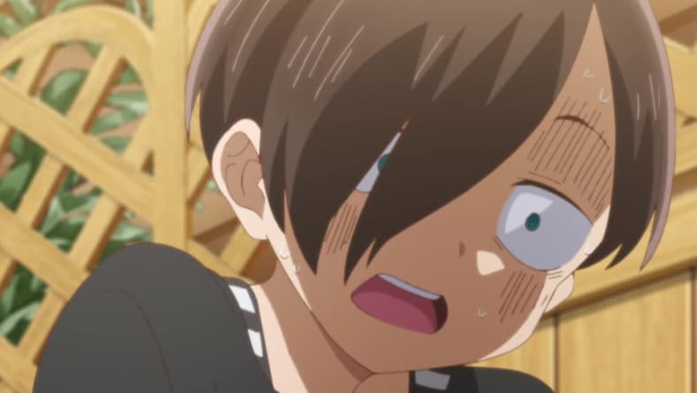 Kyotaro (Shun Horie) freaks out about his choice in conversation topics in My Heart Episode 10 "We Walked Slowly" (2023), Shin-Ei Animation