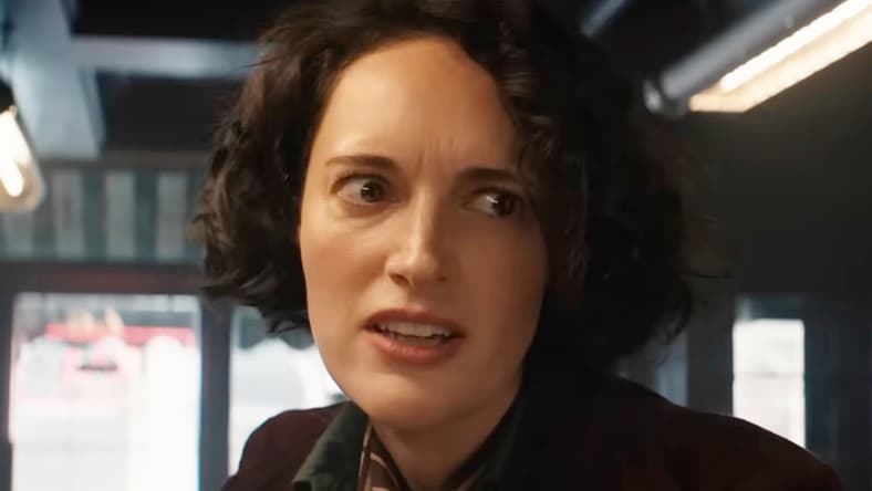 Helena Shaw (Phoebe Waller-Brdige) berates Indiana Jones (Harrison Ford) in Indiana Jones and the Dial of Destiny (2023), Lucasfilm