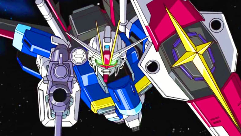Kira Yamamoto (Soichiro Hoshi) launches his final assault in Mobile Suit Gundam SEED Destiny Episode 50 "The Final Power" (2005), Sunrise
