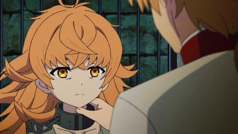 Rudy (Yumi Uchiyama) purchases Julie (Sumire Morohoshi) from the slave market in Mushoku Tensei: Jobless Reincarnation Season 2 Episode 6 "I Don't Want to Die" (2023), Studio Bind