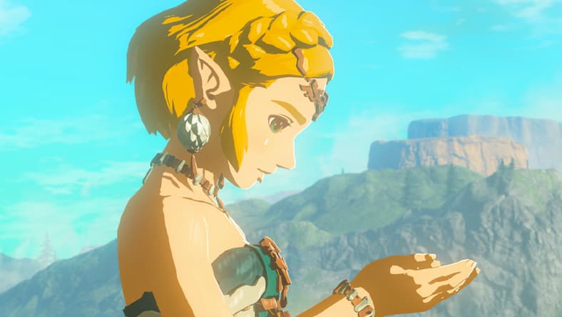 Princess Zelda (Patricia Sommerset) steels herself for the adventure ahead in The Legend of Zelda: Tears of the Kingdom (2023), Nintendo