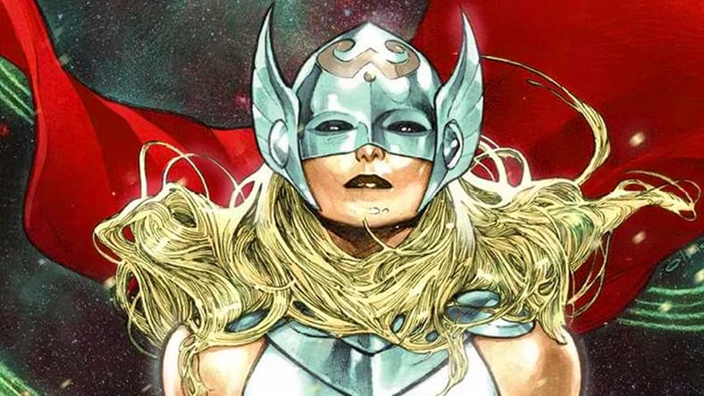Jane Foster stands tall on Olivier Copiel's variant cover to Mighty Thor Vol. 3 #1 "Thunder In Her Veins" (2015), Marvel Comics