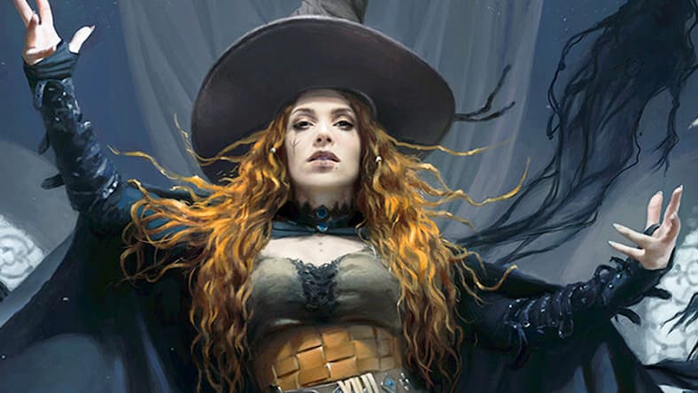 Tasha, the Witch Queen via Card #294, Magic: The Gathering - Commander Legends: Battle for Baldur's Gate (2022), Wizards of the Coast. Art by Martina Fačková.