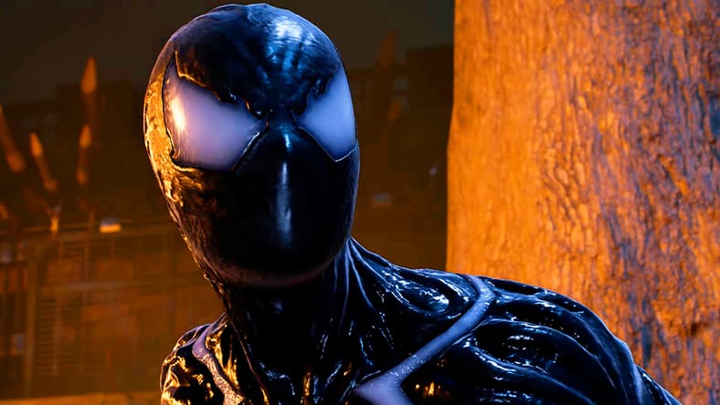 Peter Parker (Yuri Lowenthal) begins to lose himself to the Venom symbiote in Marvel's Spider-Man 2 (2023), Insomniac Games