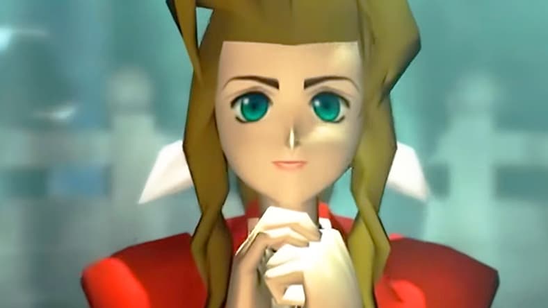 Aerith makes a plea to The Planet in Final Fantasy VII (1997), Square