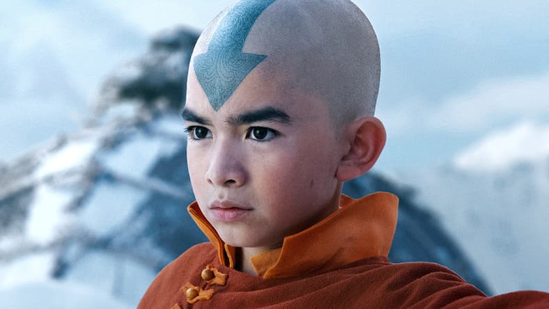 Aang (Gordon Cormier) stands ready to protect a Water Tribe village in Avatar: The Last Airbender (2024), Netflix