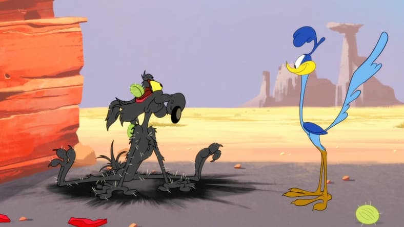 The injured Coyote and Roadrunner in Looney Tunes Season 1 Episode 8 "Cactus If You Can" (2020), Warner Bros. Animation