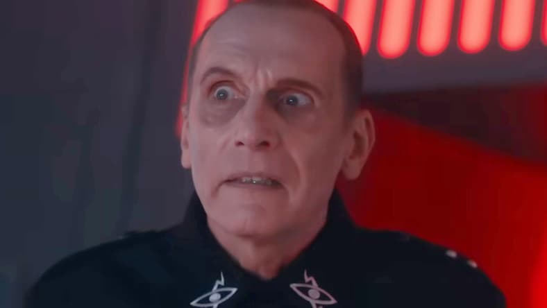 Davros (Julian Bleach) looks upon his latest creation in Doctor Who "Destination: Skaro" (2023), BBC
