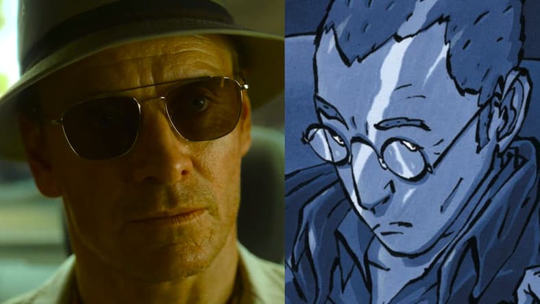 The Killer. Michael Fassbender as an assassin in The Killer. Cr. Netflix ©2023. / The Killer Vol. 1 Issue #1 "Long Fire, Part One" (2006), Archaia. Words by Matz, art by Luc Jacamon.