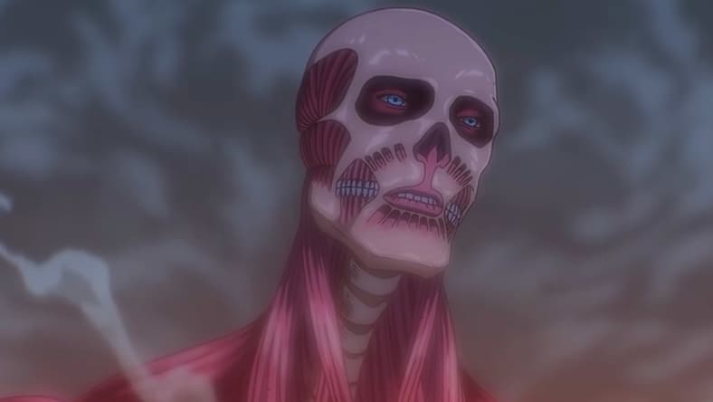 The imposing Colossus Titan from Attack on Titan Season 3 (2023), MAPPA